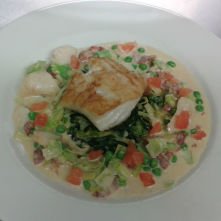 Cod Fillet with a Smoked Haddock and Bacon Cream