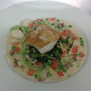 Cod Fillet with a Smoked Haddock and Bacon Cream cropped